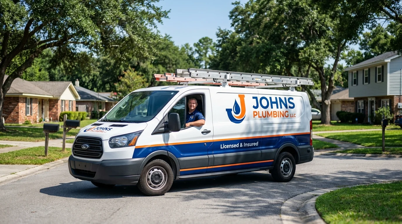 Johns Plumbing LLC service van in Richlandtown, PA