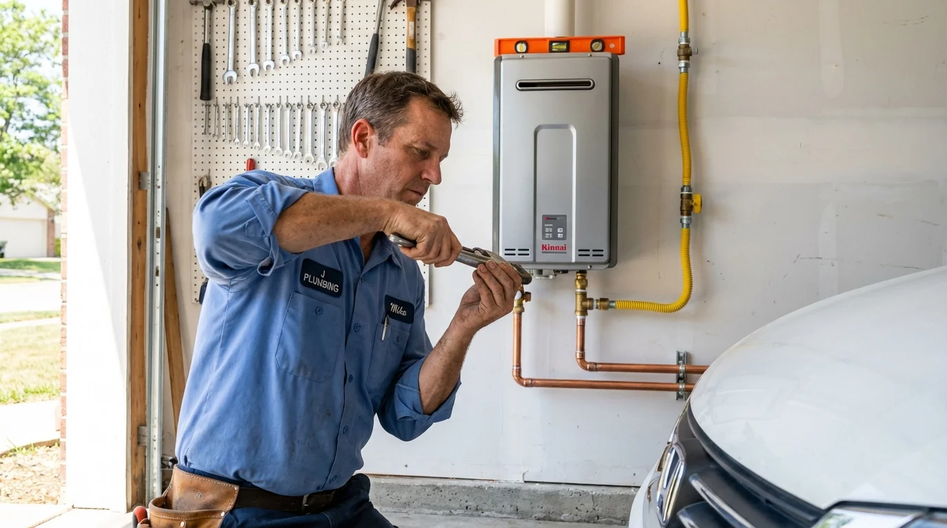 Tankless water heater installation by a Johns Plumbing LLC plumber in Richlandtown